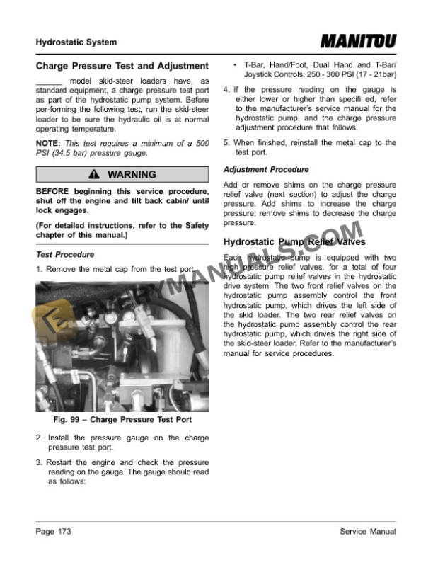 Manitou 1700R - Skid-Steer Loader Service Manual 50111434-4