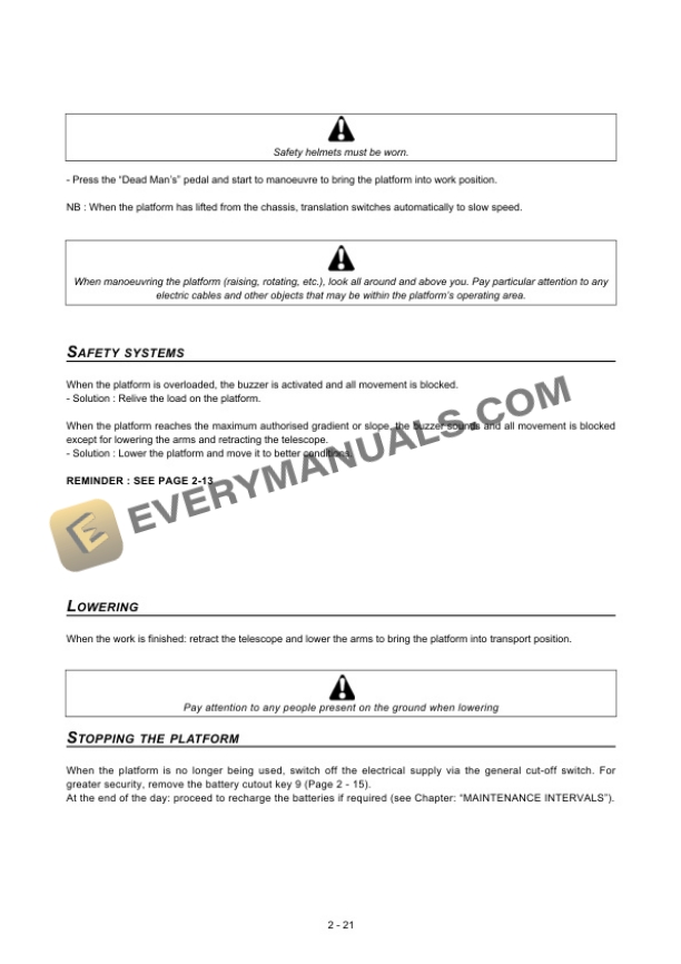 Manitou 171 AET Access Platform Operator Manual 547115EN 6 Manitou 171 AET Access Platform Operator Manual 547115EN-4