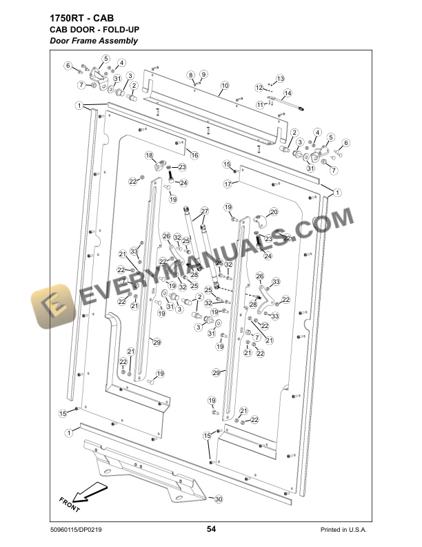 Manitou 1750RT, 1750RT NXT2, 1750RT NXT3 Compact Track Loader Parts Manual 50960115 Rev.D-2