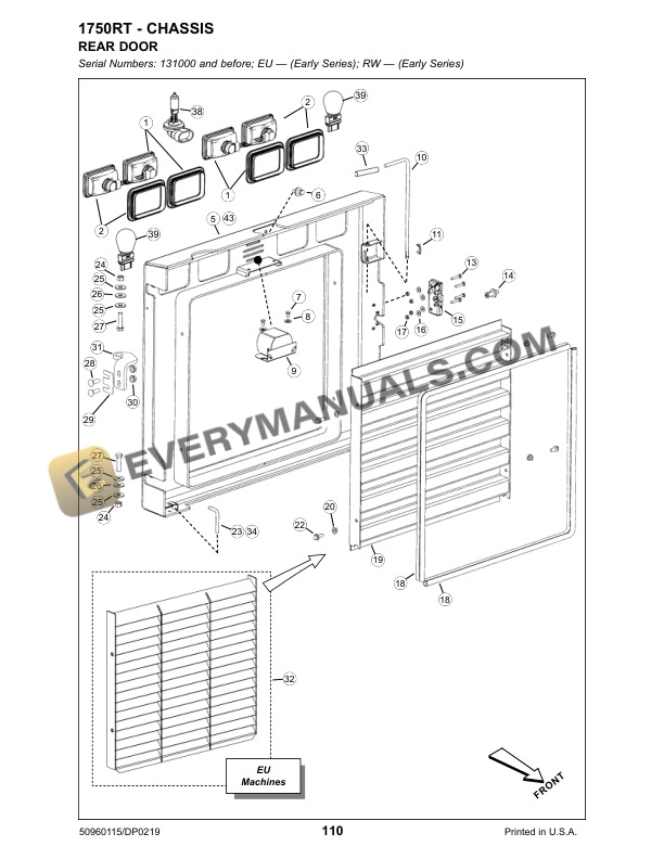 Manitou 1750RT, 1750RT NXT2, 1750RT NXT3 Compact Track Loader Parts Manual 50960115 Rev.D-3