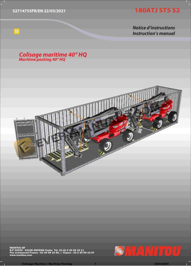 Manitou 180ATJ ST5 S2 Instructions Manual 52714755 FR-EN