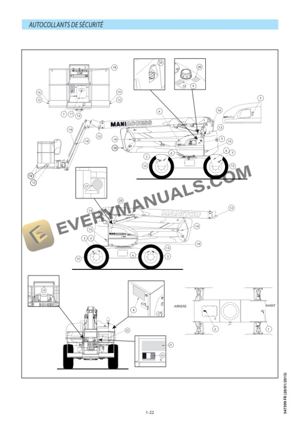 Manitou 200 ATJ Access Platform Instructions Manual 547399 FR-2