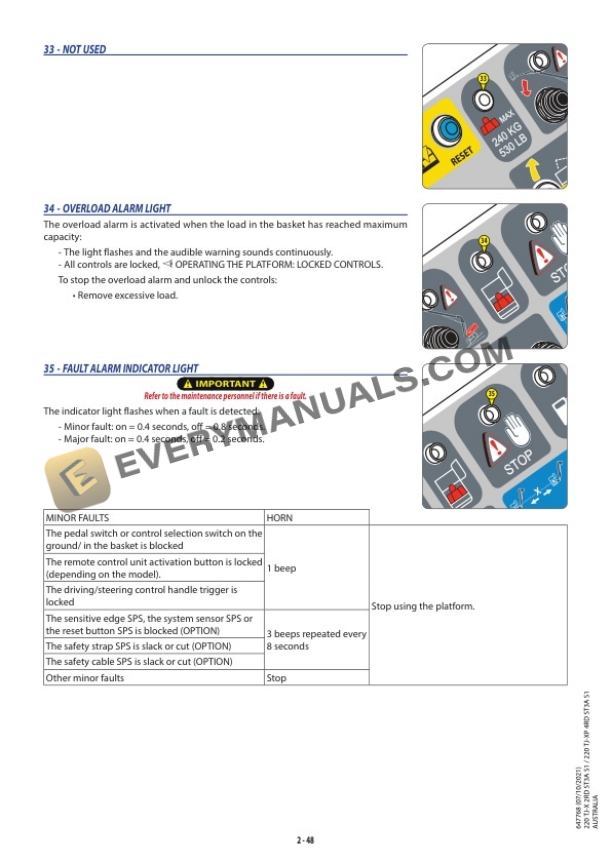 Manitou 220 TJ-X 2RD ST3A S1, 220 TJ-XP 4RD ST3A S1 Australia Operator Manual 647768EN 5 Manitou 220 TJ-X 2RD ST3A S1, 220 TJ-XP 4RD ST3A S1 Australia Operator Manual 647768EN - Image 3
