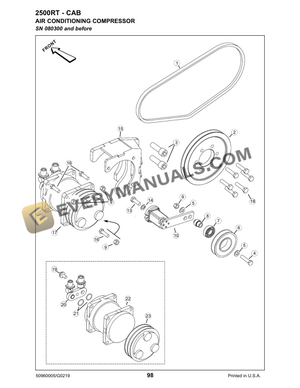 Manitou 2500RT, 2500RT NXT3 Compact Track Loader Parts Manual 50960005G-3