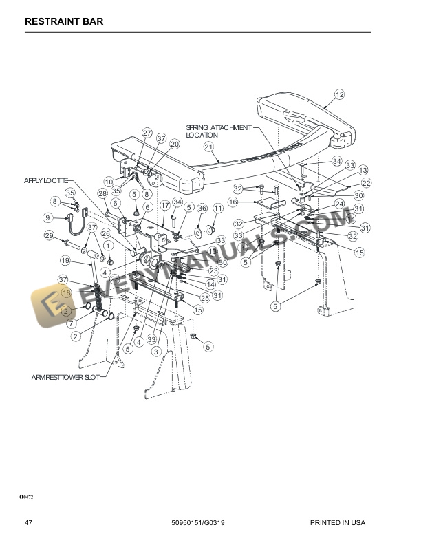 Manitou 2700V NXT2 to 3300V NXT2 X-Series Skid-Steer Loader Parts Manual 50950151G-2