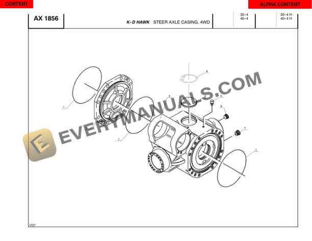 Manitou 30-2H, 30-4H K-D HAWK Hydrostatic and 4-Speed Transmission Tier 2 Engine Parts Manual 806340-5