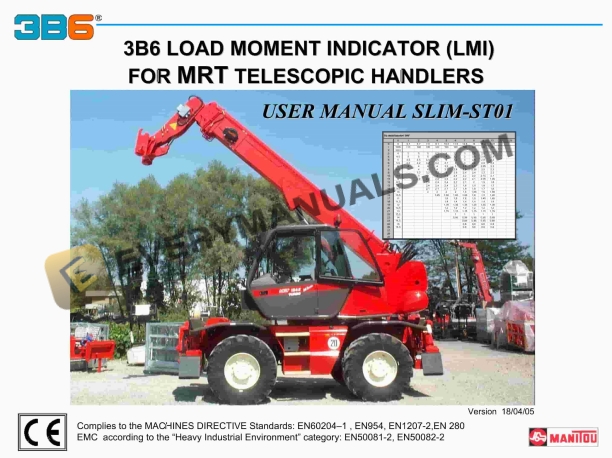 manitou 3b6 load moment indicator lmi for mrt telescopic handlers user manual slim st01 1