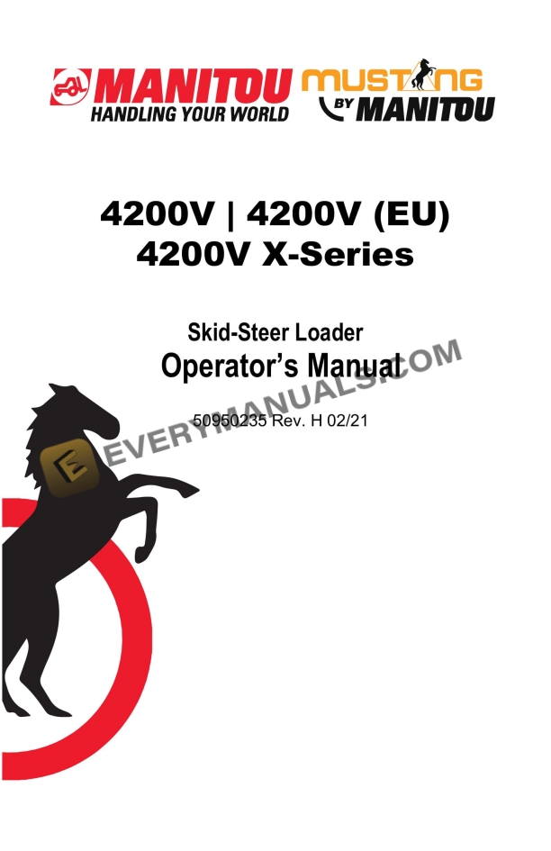 manitou 4200v 4200v eu 4200v x series skid steer loader operator manual 50950235 rev h 1
