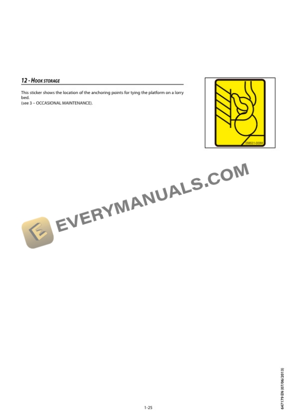 Manitou 60V Instructions Manual 647179-3