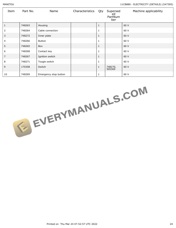 Manitou 60V Parts Manual 647179 5 Manitou 60V Parts Manual 647179 - Image 3
