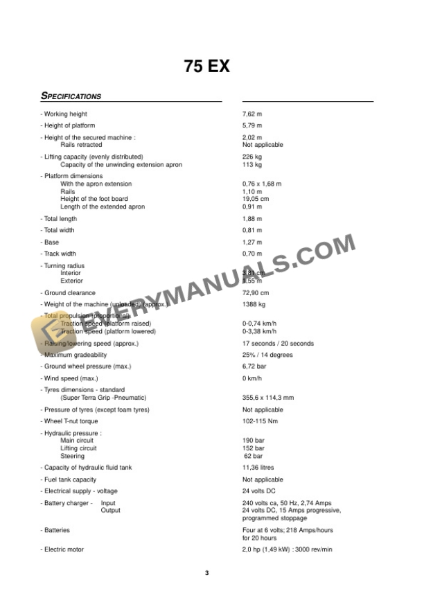 Manitou 65 EX, 75 EX Platform Repair Manual 547322EN-2