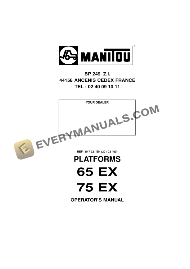 manitou 65 ex 75 ex work platforms operator manual 547321en 1