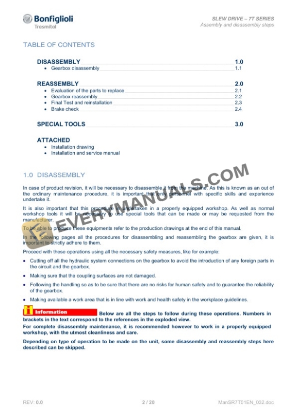 Manitou 701T1G Slew Drive Service Manual 5280154EN-2