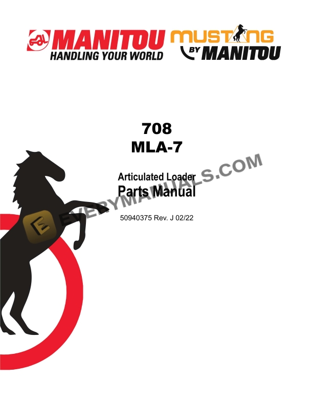 manitou 708 mla 7 articulated loader parts manual 50940375j 1