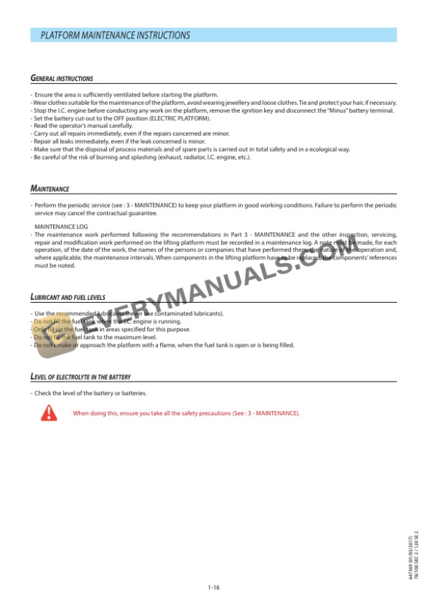 Manitou 78 SEC 2, 100 SEC 2, 120 SE 2 Operator Manual 647369EN-2