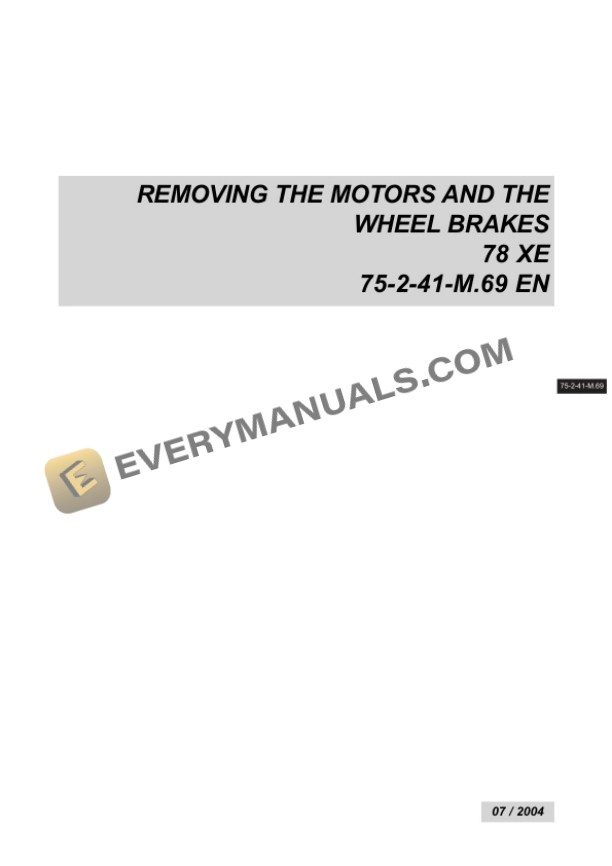 Manitou 78 XE Work Platforms Repair Manual 547359EN-2