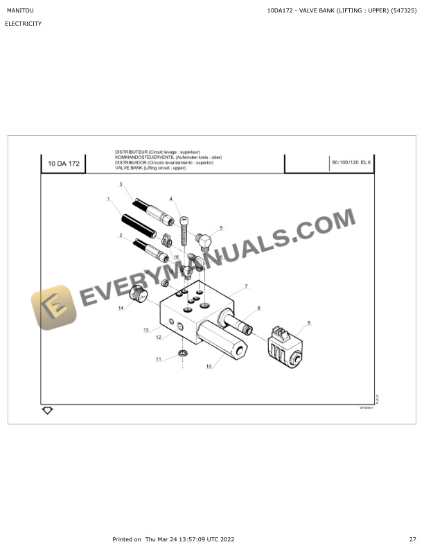 Manitou 80 ELX, 100 ELX, 120 ELX Parts Catalog 547325 5 Manitou 80 ELX, 100 ELX, 120 ELX Parts Catalog 547325 - Image 3