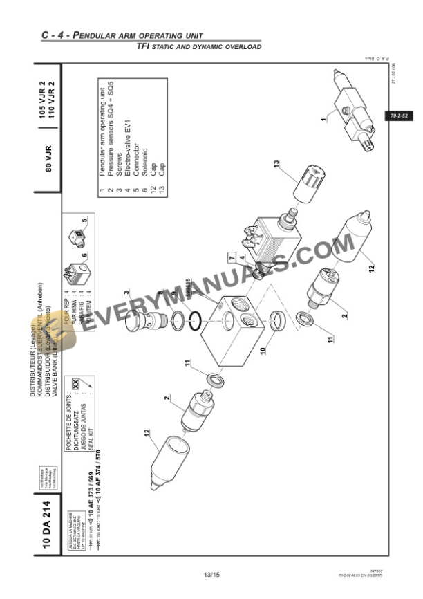 Manitou 80 VJR, 105 VJR2, 110 VJR2 Access Platform Repair Manual 547357EN-2