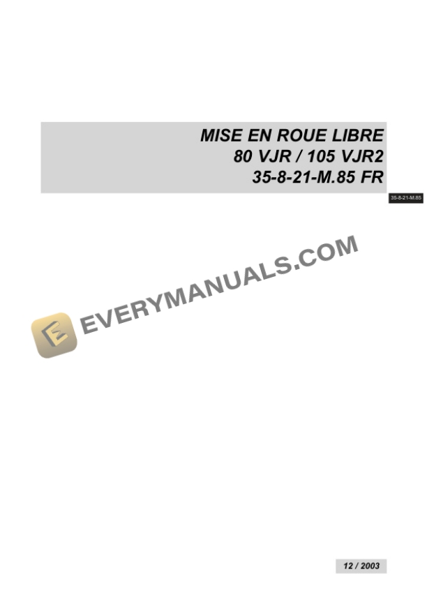 Manitou 80 VJR, 105 VJR2 Access Platform Repair Manual 547357 FR-3