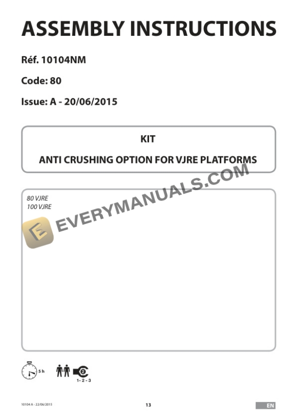 Manitou 80 VJRE, 100 VJRE Instructions Manual 10104NM FR-EN-4