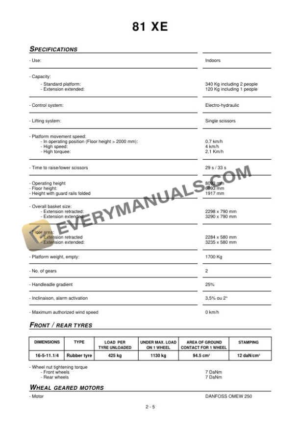 Manitou 81 XE Access Platform Instructions Manual 547367EN 5 Manitou 81 XE Access Platform Instructions Manual 547367EN - Image 3