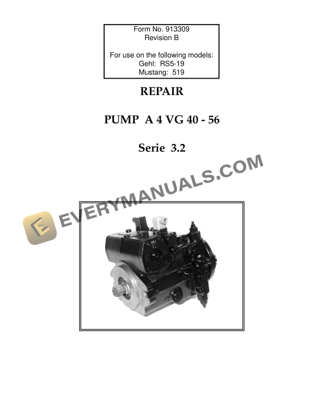 manitou a 4 vg 40 56 series 32 drive pump repair manual 913309b 1