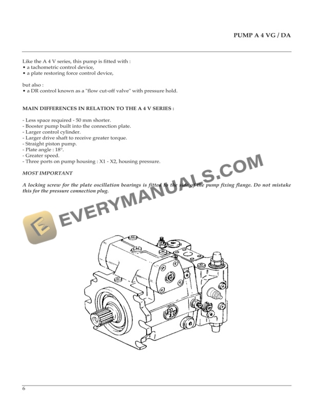 Manitou A 4 VG 40-56 Series 3.2 Drive Pump Repair Manual 913309B-4