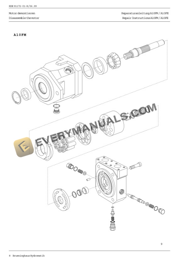 Manitou A10FM A10FE Motor Hydrostatic Repair Manual 647433 EN-DE-3