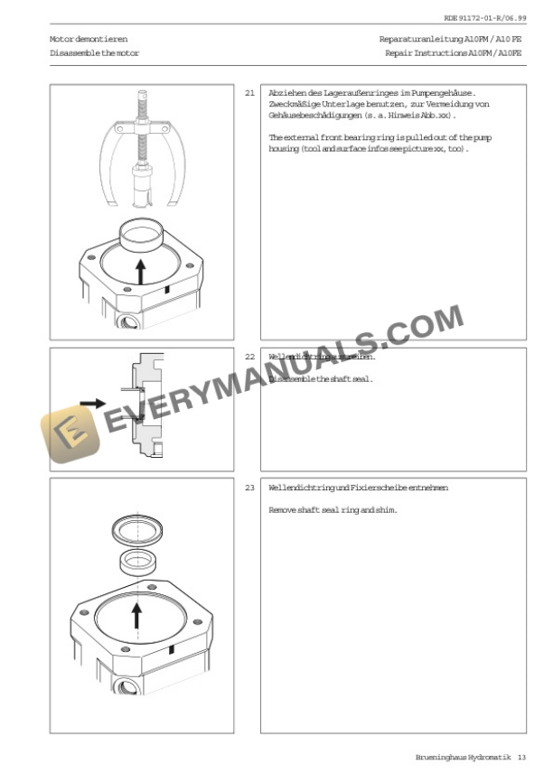 Manitou A10FM A10FE Motor Hydrostatic Repair Manual 647433 EN-DE-4