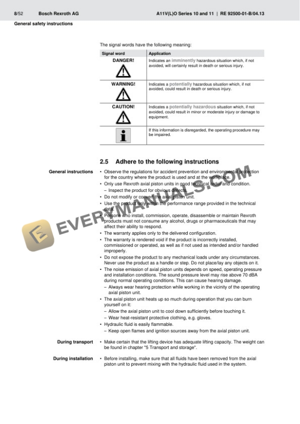 Manitou A11VO Pump Repair Manual 647542EN 4 Manitou A11VO Pump Repair Manual 647542EN - Image 2