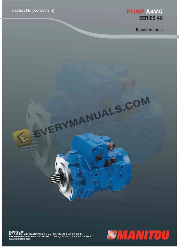 manitou a4vg series 40 pump repair manual 647447en 1