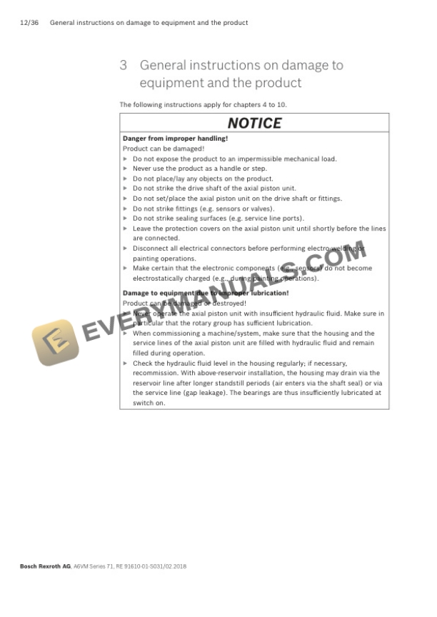 Manitou A6VM Series 71 Motor Repair Manual 647524EN-3