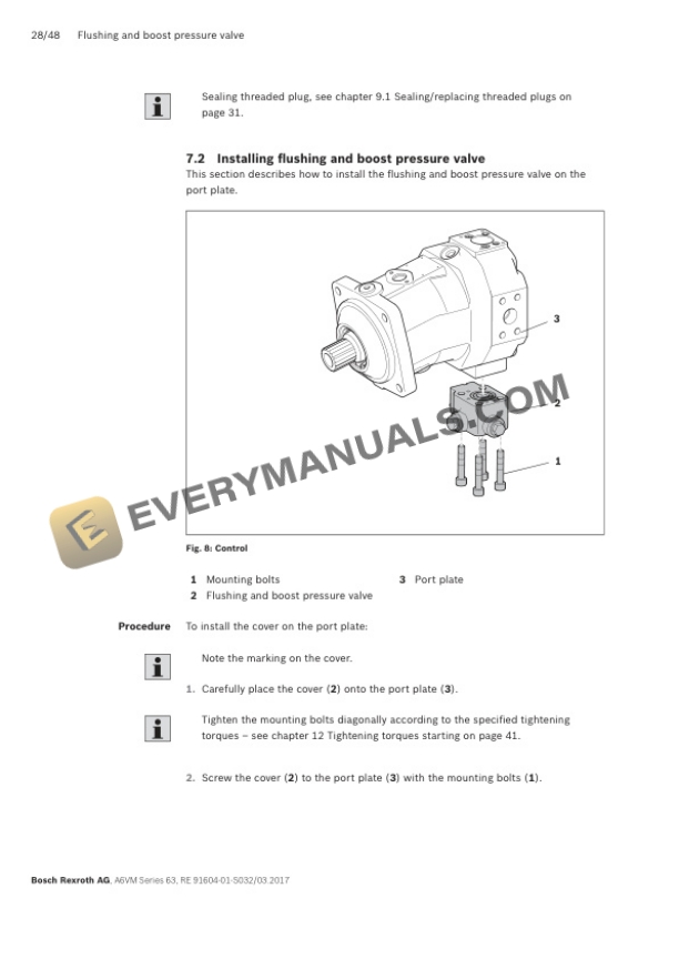 Manitou A6VM Size 28 to 200 Series 63 Axial Piston Variable Motor Repair Manual 647031EN-4