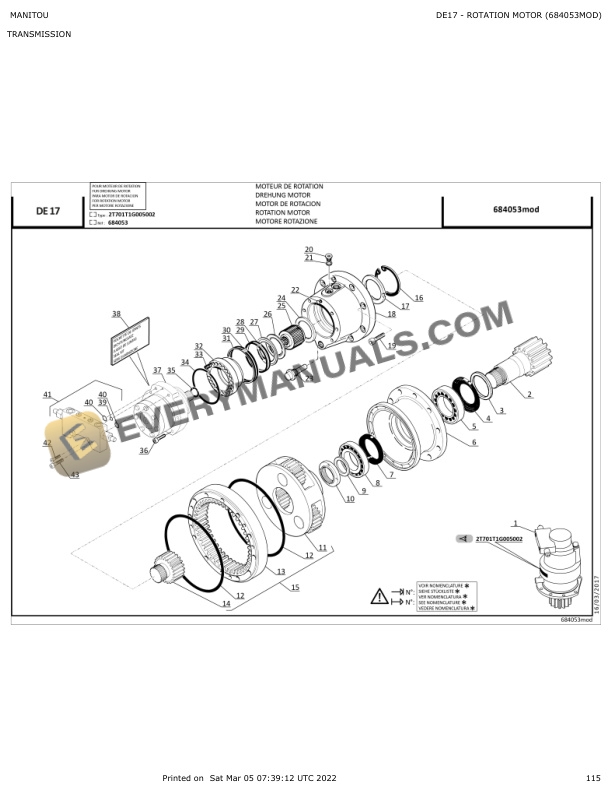 Manitou AETJ 43, AETJ 43 3D, AETJ 49 Parts Manual 547378 7 Manitou AETJ 43, AETJ 43 3D, AETJ 49 Parts Manual 547378 - Image 5