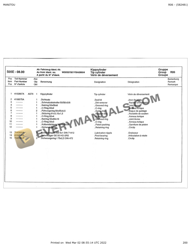 Manitou AS70, AS90 Parts Manual 582481 6 Manitou AS70, AS90 Parts Manual 582481 - Image 4