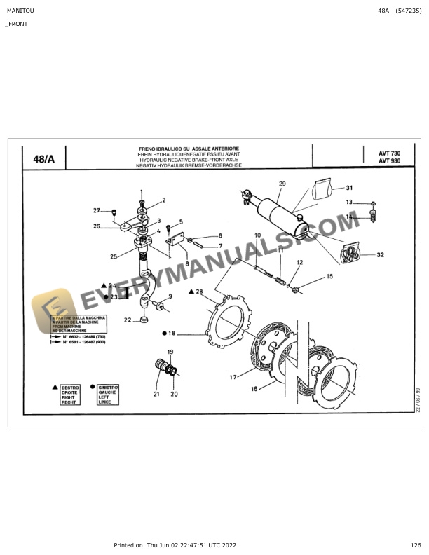Manitou AVT 730, AVT 930 Parts Manual 547235 5 Manitou AVT 730, AVT 930 Parts Manual 547235 - Image 3