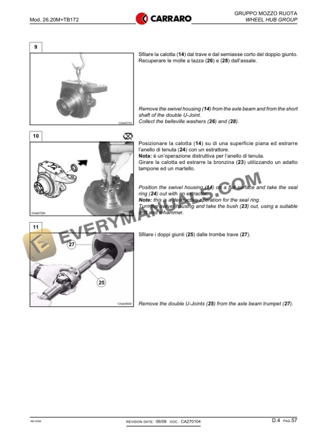 Manitou Axle Assembly Type 26-20M - TB172 Repair Manual 647438 IT-EN 5 Manitou Axle Assembly Type 26-20M - TB172 Repair Manual 647438 IT-EN - Image 3