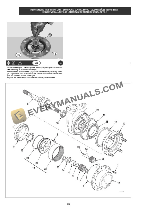 Manitou Axle Assembly Type 416-100 Repair Manual 647388-3