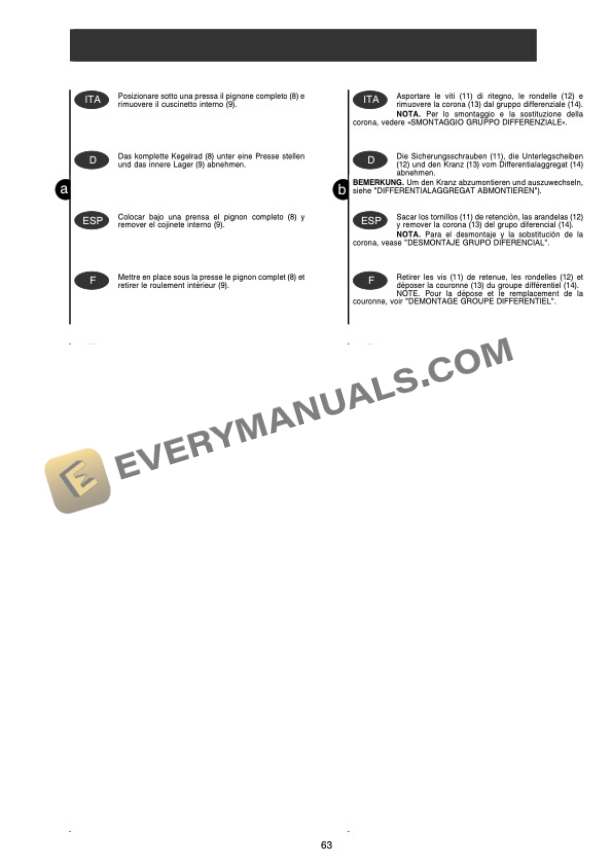 Manitou Axle Assembly Type 416-100 Repair Manual 647388-5