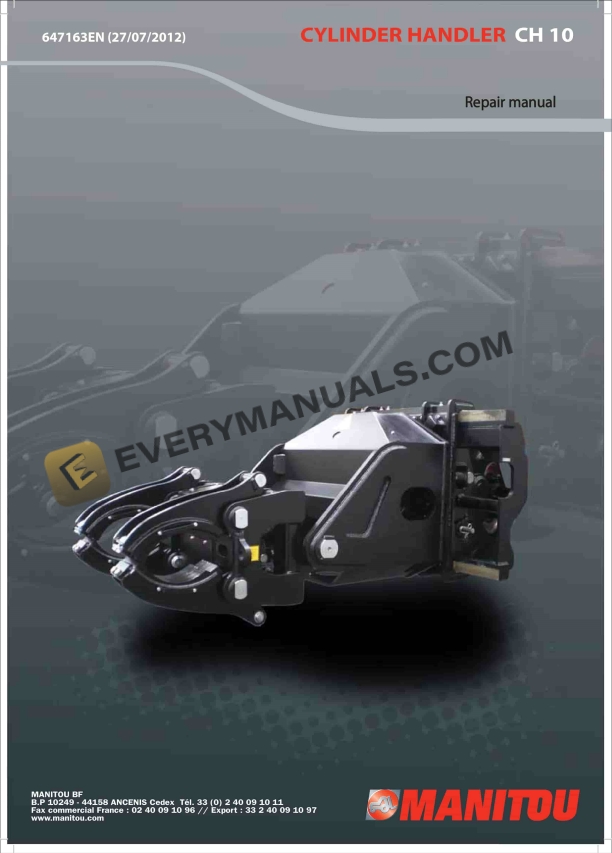 manitou ch 10 cylinder handler repair manual 647163en 1