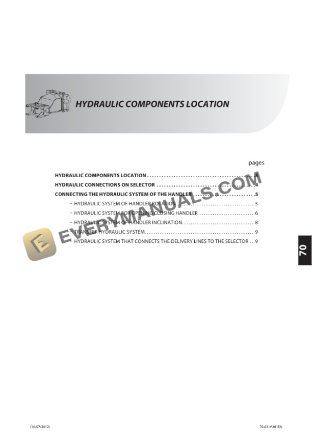 Manitou CH 10 Cylinder Handler Repair Manual 647163EN-3