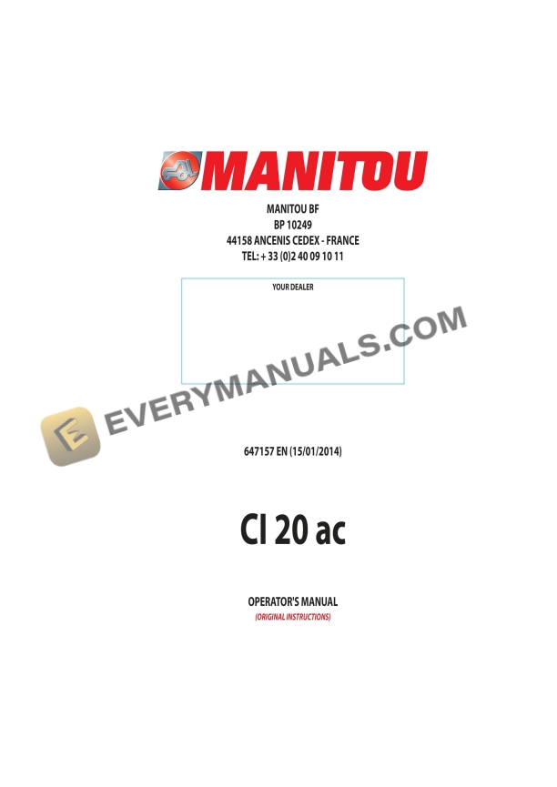 manitou cl 20 ac operator manual 647157en 1