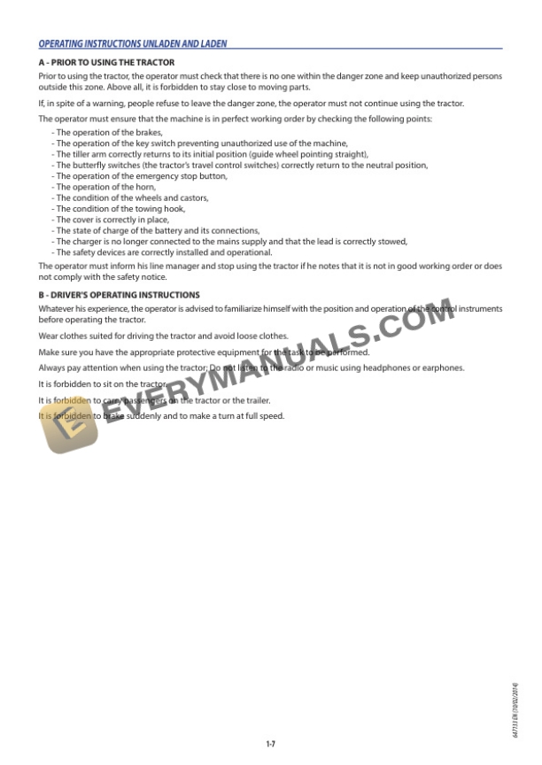 Manitou CT 30 AC, CT 40 AC, CT 50 AC Operator Manual 647133EN 4 Manitou CT 30 AC, CT 40 AC, CT 50 AC Operator Manual 647133EN - Image 2