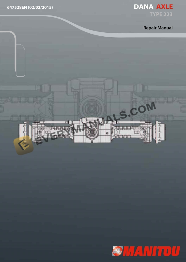 Manitou Dana Axle 223 Type Repair Manual 647528EN