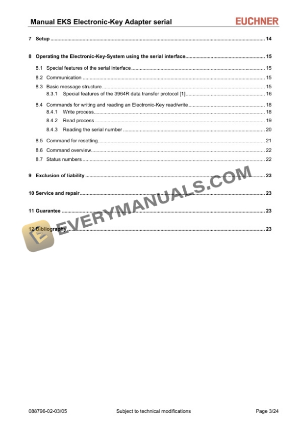 Manitou Electronic-Key adapter with serial Interface Type EKS SERIAL Repair Manual 647479EN 4 Manitou Electronic-Key adapter with serial Interface Type EKS SERIAL Repair Manual 647479EN - Image 2