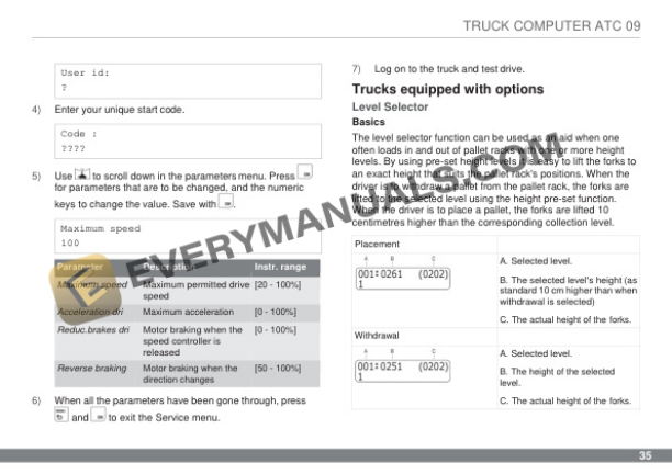 Manitou ER12, ER14, ER16, ER20, ER16HD, ER20HD Operator Manual 647704EN 5 Manitou ER12, ER14, ER16, ER20, ER16HD, ER20HD Operator Manual 647704EN-3