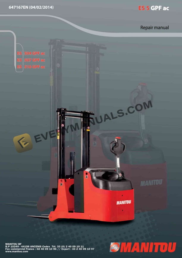 manitou es 504 gpf ac es 507 gpf ac es 510 gpf ac repair manual 647167en 1