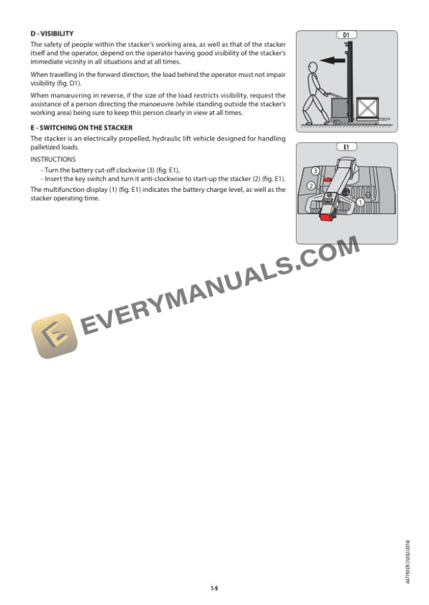 Manitou ES 720 FR-LI-LE, ES 716-720-725 Bi Operator Manual 647190EN 4 Manitou ES 720 FR-LI-LE, ES 716-720-725 Bi Operator Manual 647190EN - Image 2