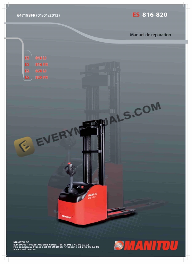 manitou es 816 li es 816 fr es 820 li es 820 fr repair manual 647198 fr 1
