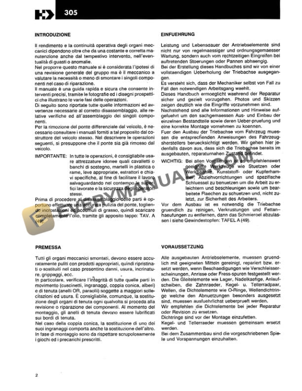 Manitou Gear Box 305 Service Manual 647903 EN-FR-IT-DE-2